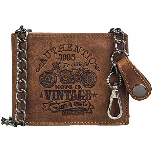 Greenburry Vintage Cafe-Racer Geldbörse RFID Leder 12 cm von Greenburry