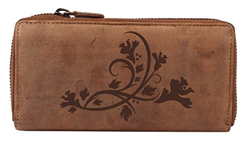 Greenburry Vintage Damen Geldbörse Braun 19x2,5x10cm von Greenburry