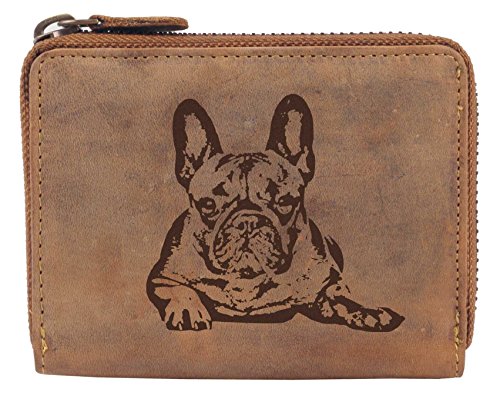 Greenburry Damen-Geldbbörse mit Motiv Französische Bulldogge Bully-Fans l Geschenkidee für Hundefreunde I Leder von Greenburry