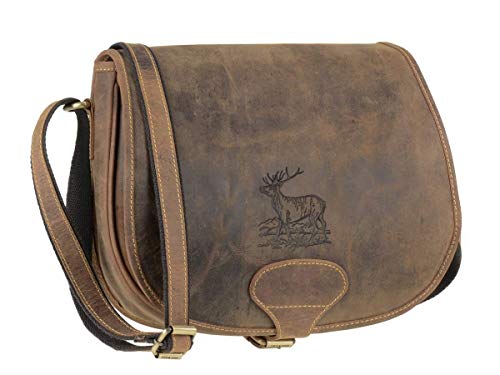 Greenburry Vintage Hunting Bag Umhängetasche Leder 30 cm von Greenburry