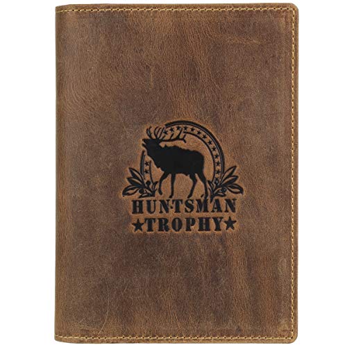 Greenburry Vintage Huntsman Trophy Leder Ausweismappe Dokumentenmappe Jagdschein Etui BV-328B-HT-Stag, Farbe:Braun von Greenburry