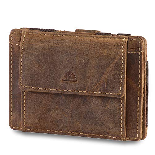 Greenburry Geldbörse Vintage magic wallet coinpocket RFID braun von Greenburry