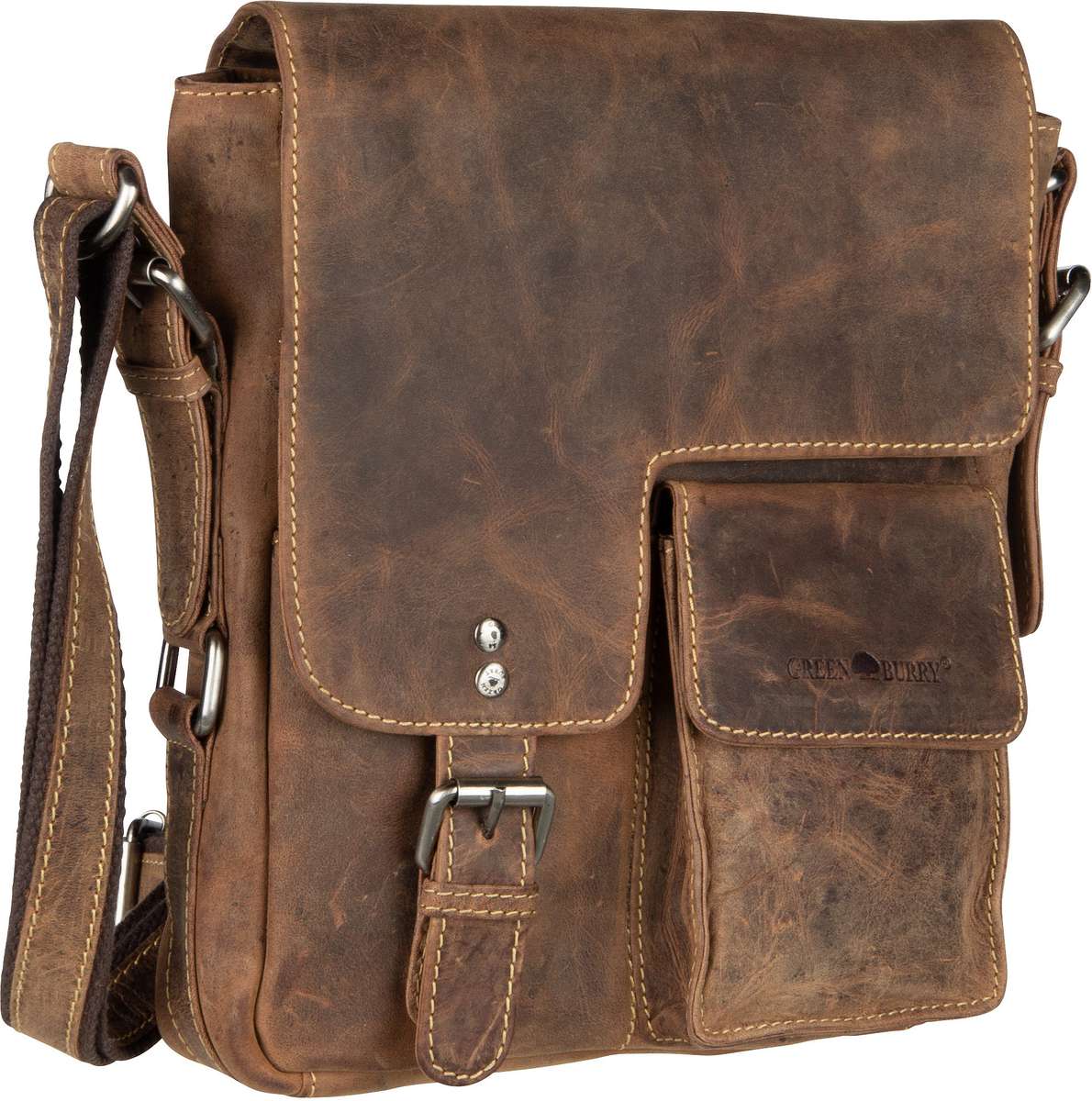 Greenburry Vintage Revival Messenger 1912  in Braun (6.7 Liter), Umhängetasche von Greenburry