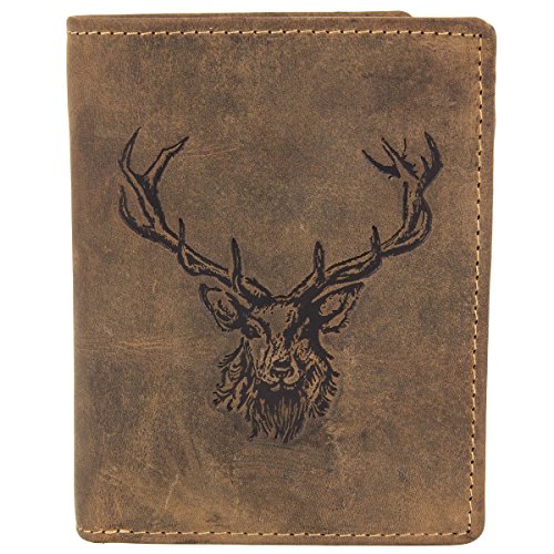 Greenburry Vintage Royal Stag Geldbörse mit Hirsch Prägung braun von Greenburry