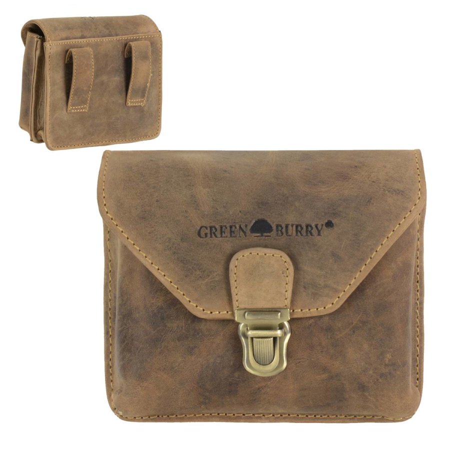 Gürteltasche Leder 15x13cm "Vintage" antikbraun 1754V | Greenburry.de von Greenburry