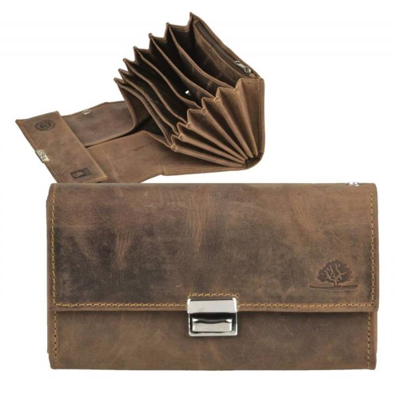 Kellnerportemonnaie Leder 17x9cm mit 6 Scheinfächern Vintage Greenburry 1785A von Greenburry
