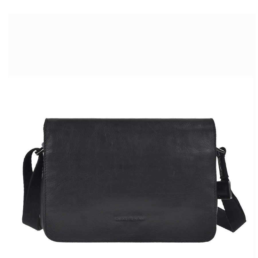 Umhängetasche Leder 26x19cm Pure Black 1109-20 | Greenburry.de von Greenburry