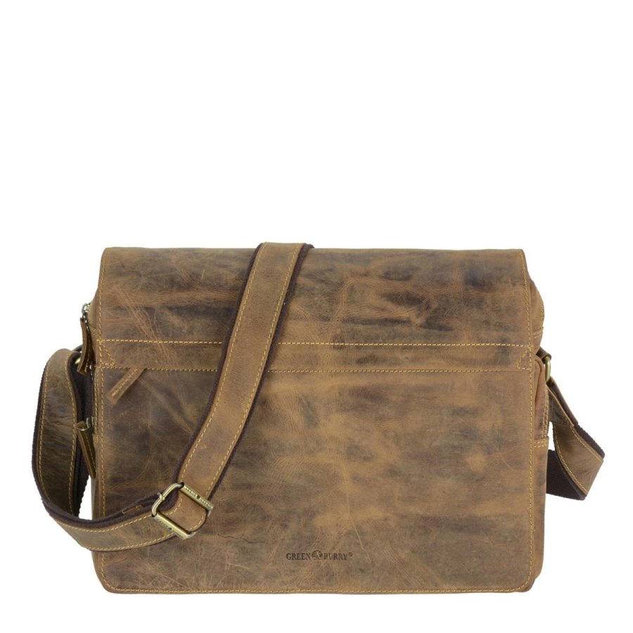 Umhängetasche Leder braun Messenger Bag Vintage 1766 | Greenburry.de von Greenburry