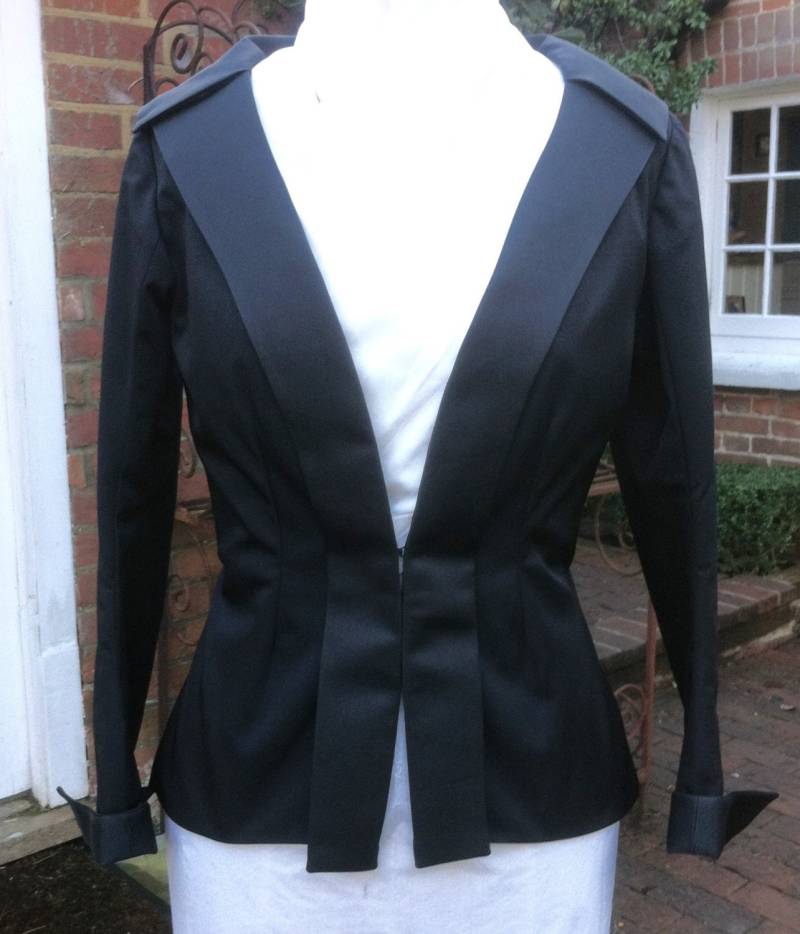 Schwarze Reine Seidenjacke Gr. 10 von GreencoatesBySusan