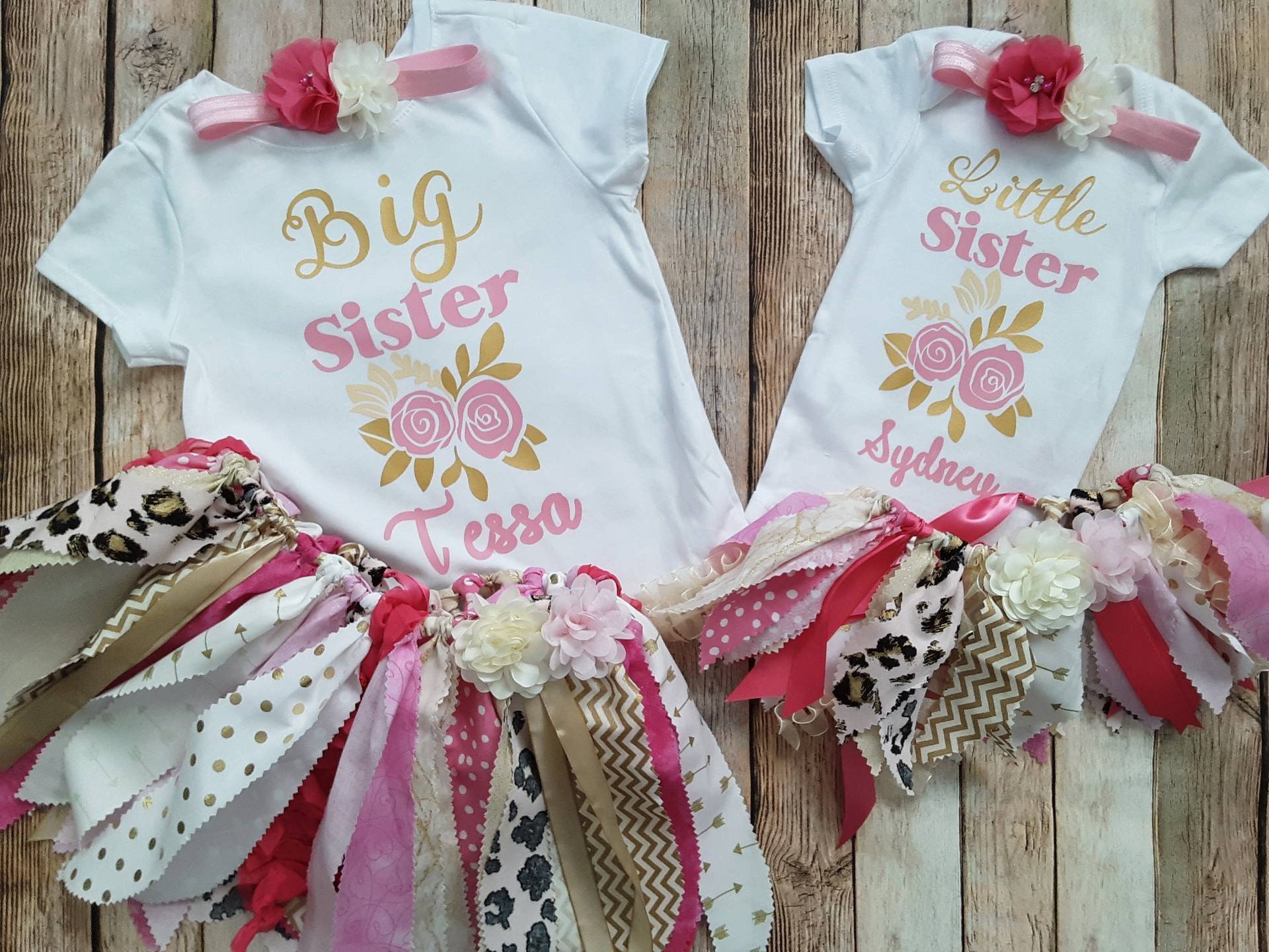 Big Sister Little Passende Outfits, Schwester Rosa Und Gold, Sis Sis, Tutu, Personalisiert Big Sister Little Passende Outfits, Schwester Rosa Und Gold, Sis Sis, Tutu, Personalisiert von GreeningBoutique