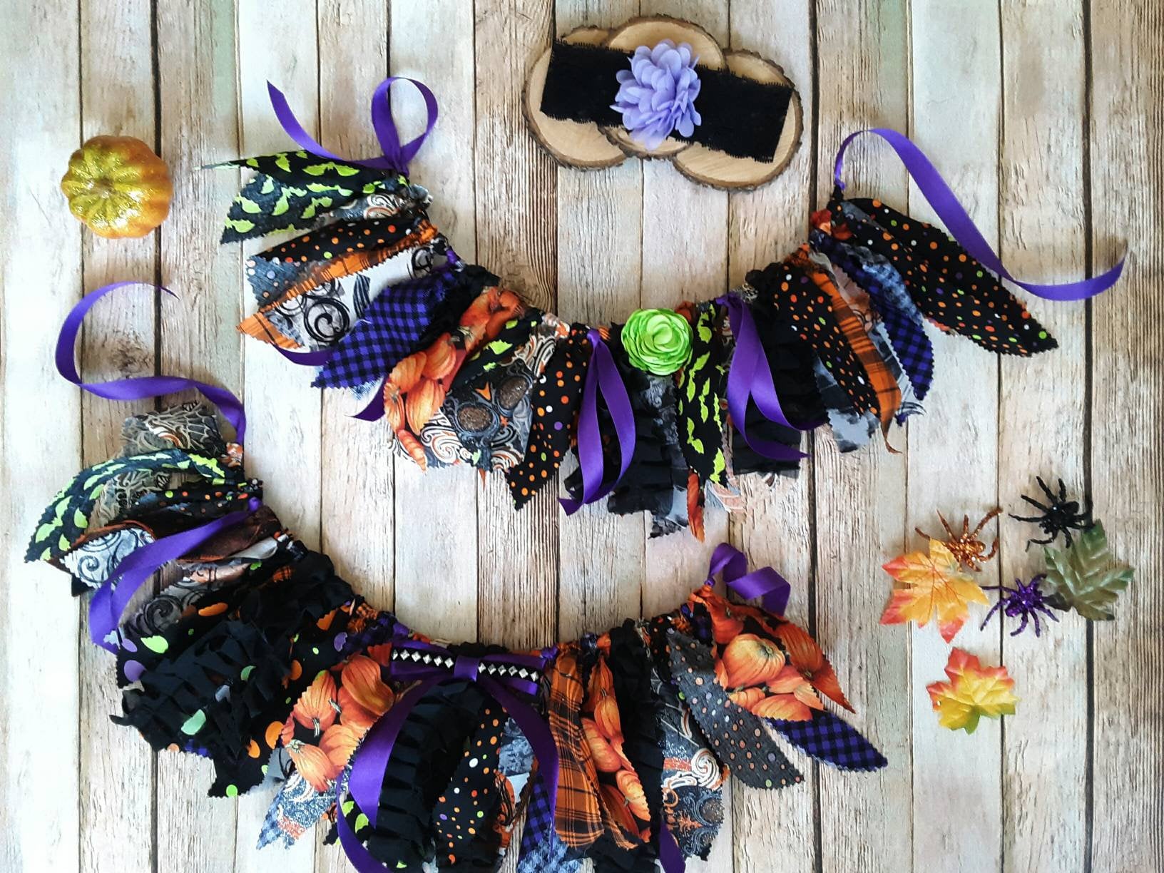 Mädchens Halloween Tutu, Stoff-Tutu, Kürbis-Tutu, Kürbisrock, Orange Schwarz Grün Lila, Kleinkind-Mädchen-Tutu, Baby-Tutu, Halloween-Geschenk von GreeningBoutique