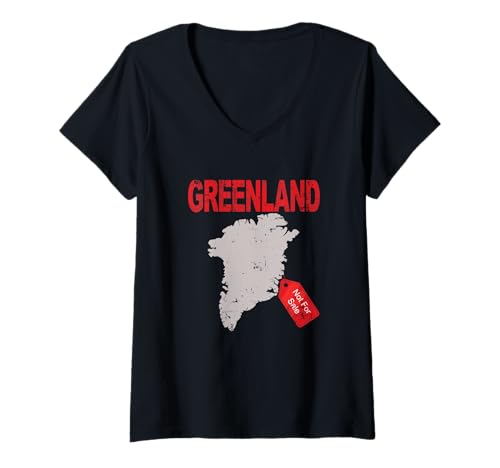Damen Greenland Is Not For Sale Funny Anti Trump T-Shirt mit V-Ausschnitt Damen Greenland Is Not For Sale Funny Anti Trump T-Shirt mit V-Ausschnitt von Greenland Not For Sale Fun Tees