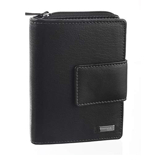 Greenland Nature Black Nappa Geldbörse RFID Leder 9,5 cm von Greenland
