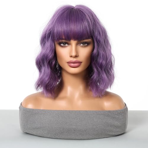 Greenmirr Dunkelviolette gewellte Perücke Synthetisch für Frauen Cosplay Kostüm Bob Perücke 14in Greenmirr Dunkelviolette gewellte Perücke Synthetisch für Frauen Cosplay Kostüm Bob Perücke 14in von Greenmirr