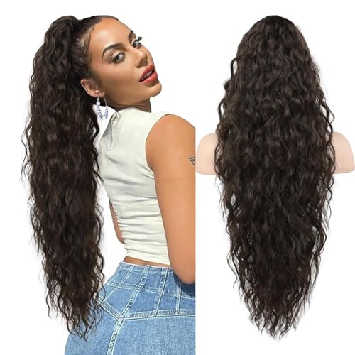 Greenmirr Ponytail Extensions Claw Clip 30" Curly Pony Tail Clip in Haarverlängerungen für Frauen Fluffy Synthetisches Haarstück für den täglichen Trag (6Brown) von Greenmirr