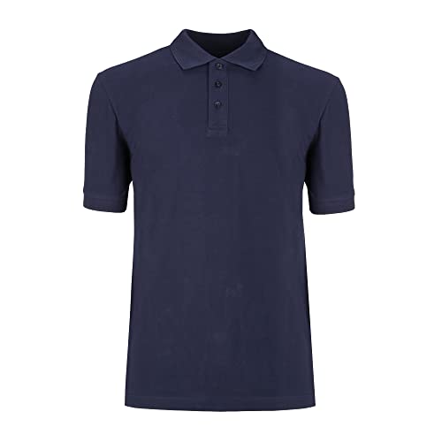 Poloshirt Herren, T-Shirt mit Kragen, Polo Shirt Basic, Polohemd Herren einfärbig, Premium Qualität, Navy blau, 4XL von Greenpark