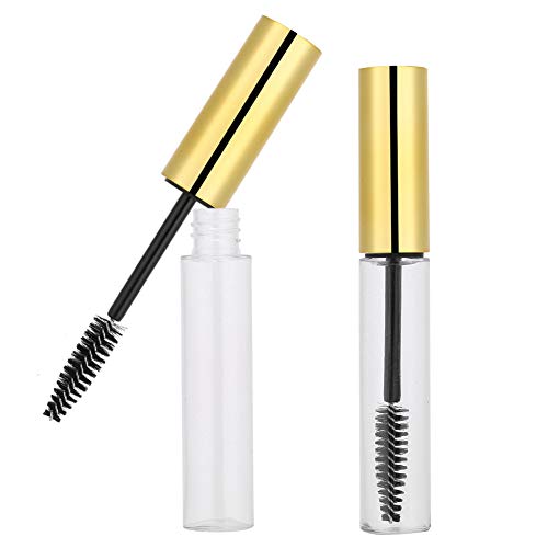 10ml Leere Mascara Tube mit Wimpernbürste Transparent Wimpern Creme Containe Nachfüllbar DIY Container für Wimpernwachstum (10 ml hellgoldener Verschluss) von Greensen