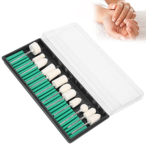 12 Stück Wolle Filz Nagelbohrer Nail Drill Bit Set Maniküre Bohrer Bits Professioneller Nagelfräser Aufsatz für Nägel Maniküre, Pediküre, Heimsalon von Greensen