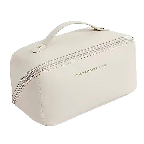 Greensen Kissen Kosmetiktasche, Make-up-Organizer Tasche Reise Toilettentasche PU-Leder Wasserdicht Weich Leicht mit Unterteilungsdesign für Frauen Männer Reise Fitness Camping von Greensen