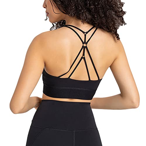 Greensen Stoßdämpfender Top Rise Sportunterwäsche Zum Schnüren, Rückenfreier BH für Damen (8) von Greensen