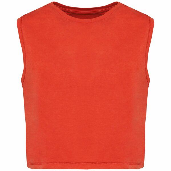 Greenspired Umweltfreundliches ärmelloses Cropped Damen-T-Shirt 165g/m² von Greenspired