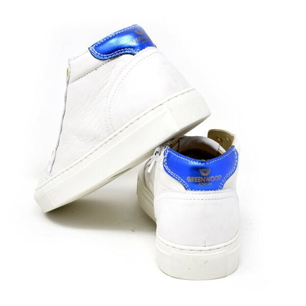 Greenwood Berlin GWB Sneaker Unisex Base high weiß - metallicblau von Greenwood Berlin