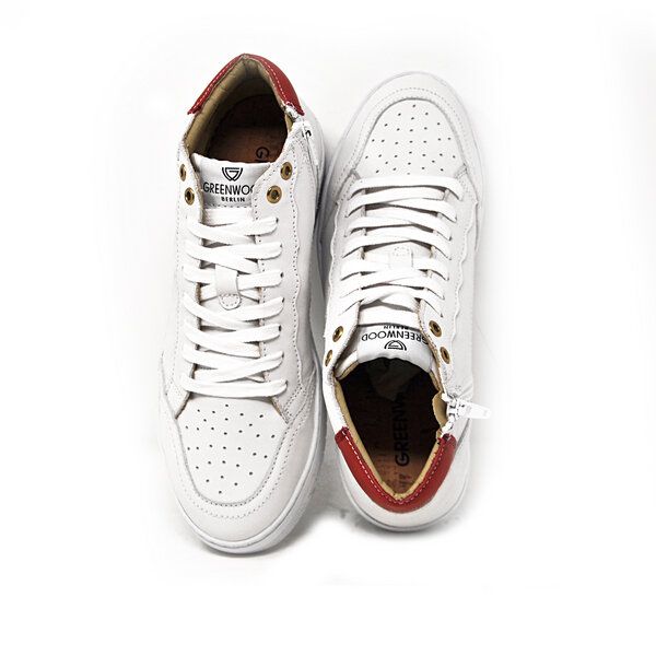 Greenwood Berlin GWB Sneaker Unisex Base high weiß rot von Greenwood Berlin