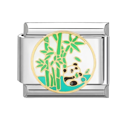 Greenyre Italian Charm Bracelet,2024 Neuestes Panda-Serie 9mm Edelstahl Modul Italian Charms,Italienisches Style Charm für damen Armband Zubehör,Mädchen Junge Geschenk von Greenyre