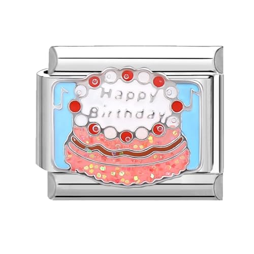 Greenyre Italian Charm Bracelet,9mm Edelstahl Modul Italian Charms,Italienisches Style Charm für damen Armband Zubehör,Mädchen Junge Geschenk(Dopamin-Blaue Serie) von Greenyre