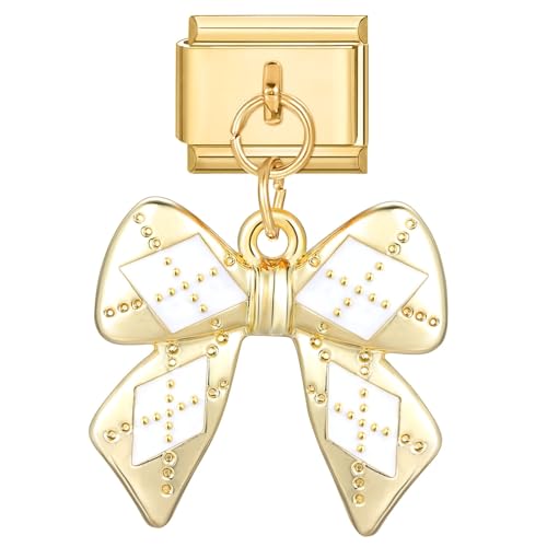 Greenyre Italian Charm Bracelet Gold 9mm, italian charms mit Anhänger, italian style charms für damen, DIY Abnehmbar Module für Italienische Armbänder, Armband Zubehör von Greenyre