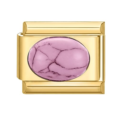 Greenyre Italian Charm Bracelet Gold italian charms 9mm　Titanstahl Module für Italienische Armbänder,DIY Italian Style Charms für Damen Herren Mädchen von Greenyre