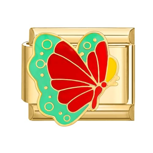 Greenyre Italian charm bracelet gold 9mm Italian Charms,DIY Abnehmbar Module für Italienische Armbänder,Italian Style Charms für Damen Herren Kinder Jungen Mädchen von Greenyre