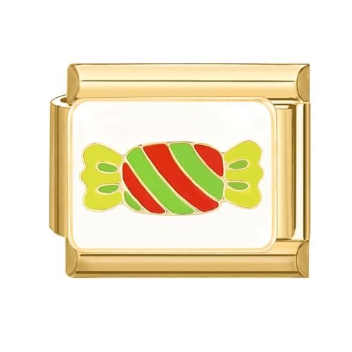 Greenyre Italian charm bracelet gold 9mm Italian Charms,DIY Abnehmbar Module für Italienische Armbänder,Italian Style Charms für Damen Herren Kinder Jungen Mädchen von Greenyre