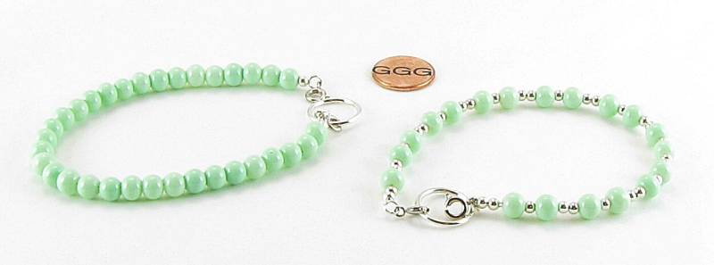 Umwandelbare Kette - Celadon Grün & Silber Perlen-Centerpiece Deiner Wahl | Nc041, N042, N043, N044 von GreersGorgeousGifts