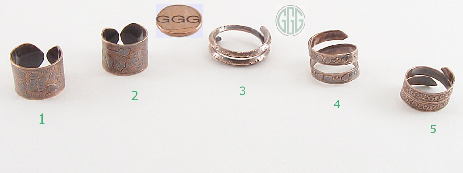 Verstellbarer Ring - Patinierte Kupferbandringe | R035, R037 Verstellbarer Ring - Patinierte Kupferbandringe | R035, R037 von GreersGorgeousGifts