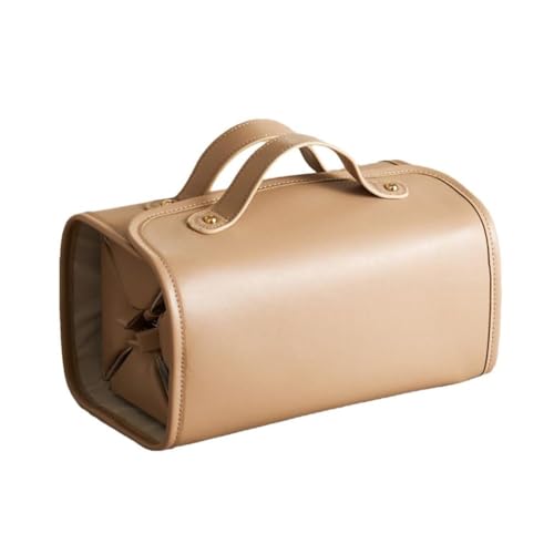 Greethga Große Kapazität, Reise-Make-up-Tasche, Organizer-Tasche mit faltbarem Design, wasserdicht, Kultur- und Make-up-Tasche, Braun von Greethga