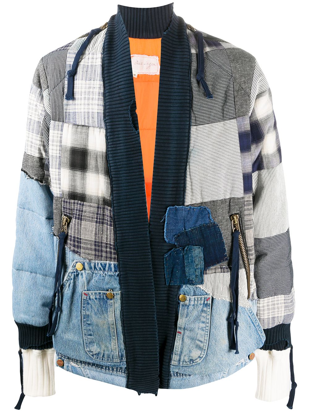 Greg Lauren Bomberjacke im Patchwork-Look - Blau von Greg Lauren