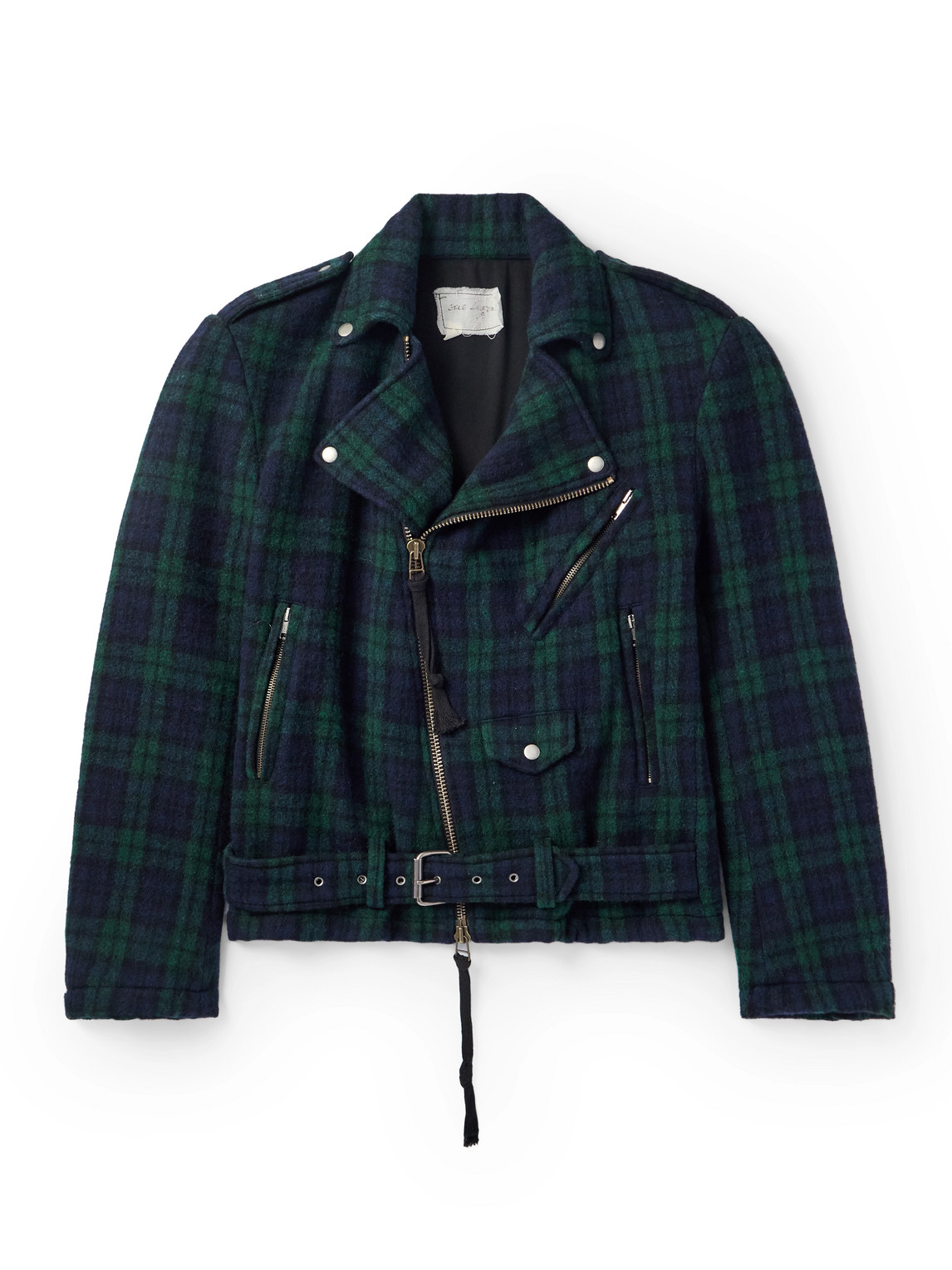 Greg Lauren - Brando Belted Checked Wool Jacket - Men - Green - 1 Greg Lauren - Brando Belted Checked Wool Jacket - Men - Green - 1 von Greg Lauren