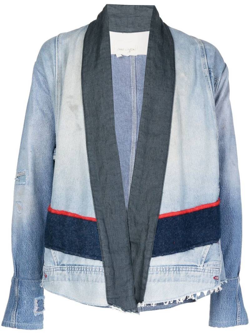 Greg Lauren Jeansjacke im Patchwork-Look - Blau von Greg Lauren