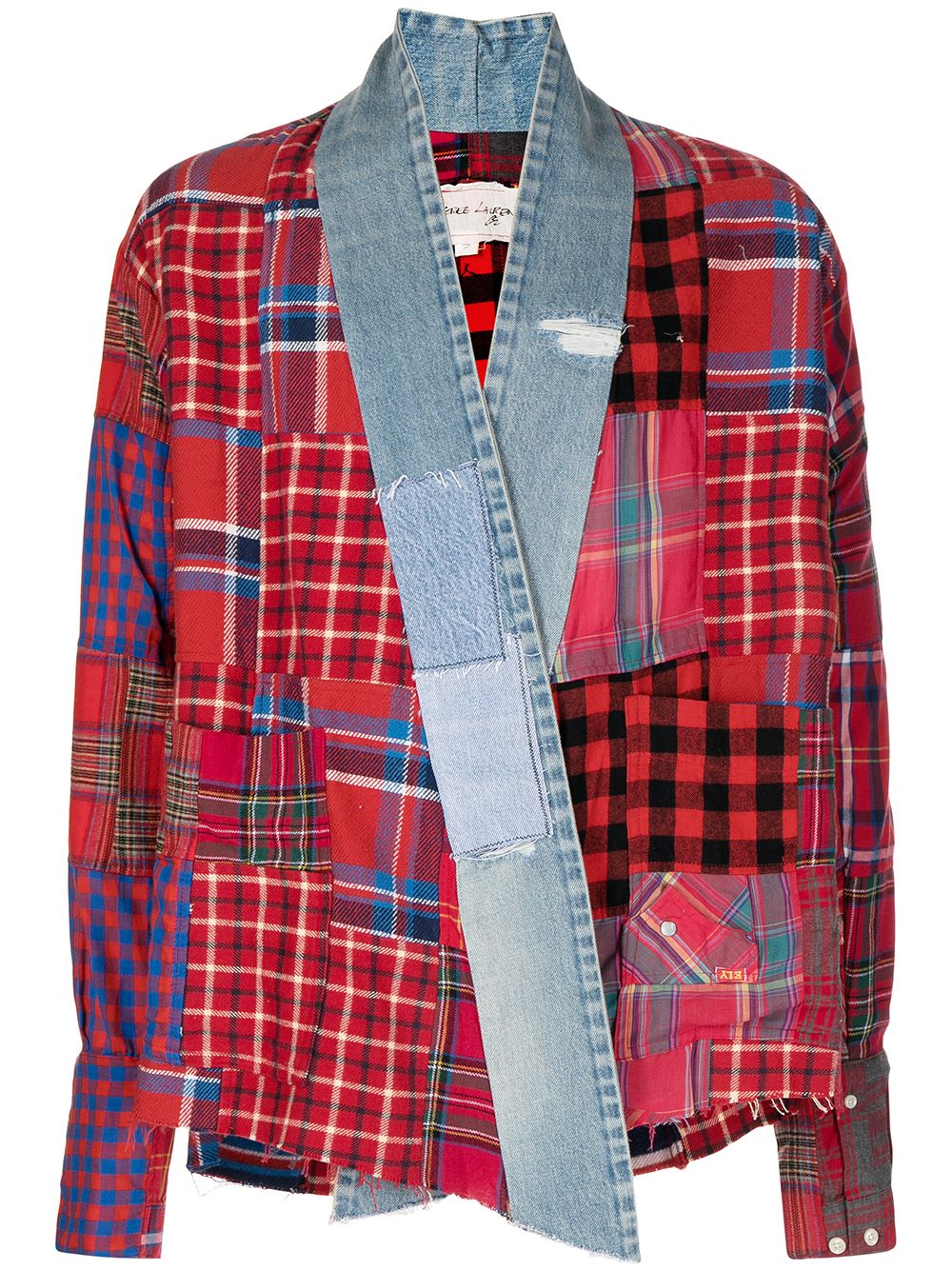 Greg Lauren Karierte Patchwork-Jacke - Rot von Greg Lauren