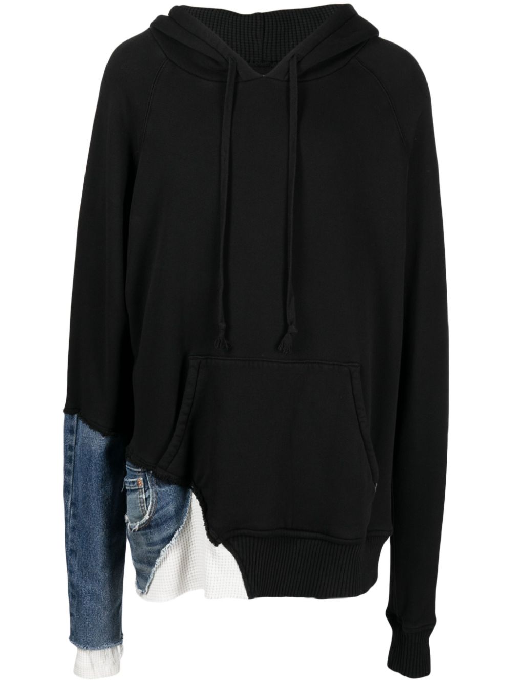 Greg Lauren Multi Fragment Hoodie im Distressed-Look - Schwarz von Greg Lauren