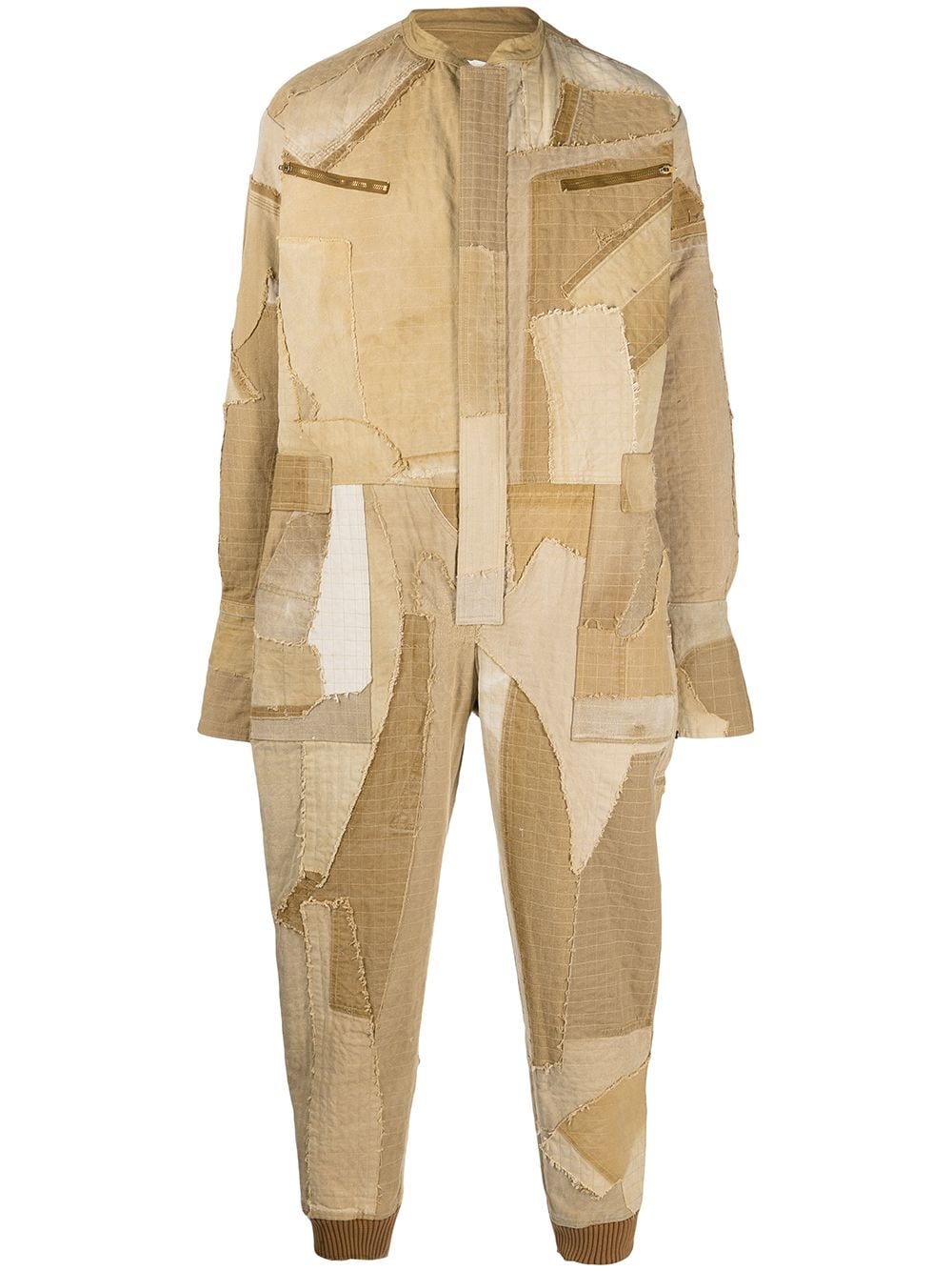 Greg Lauren Overall im Patchwork-Look - Braun von Greg Lauren