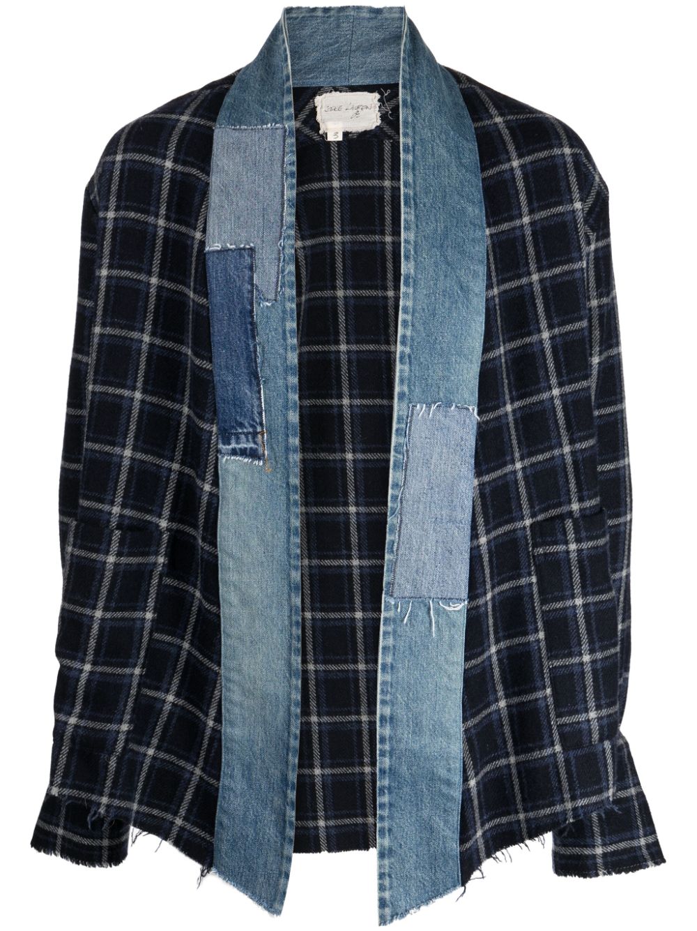 Greg Lauren Karierter Kimono im Patchwork-Look - Blau von Greg Lauren