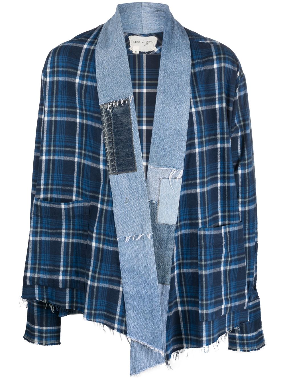 Greg Lauren Jacke im Patchwork-Look - Blau von Greg Lauren