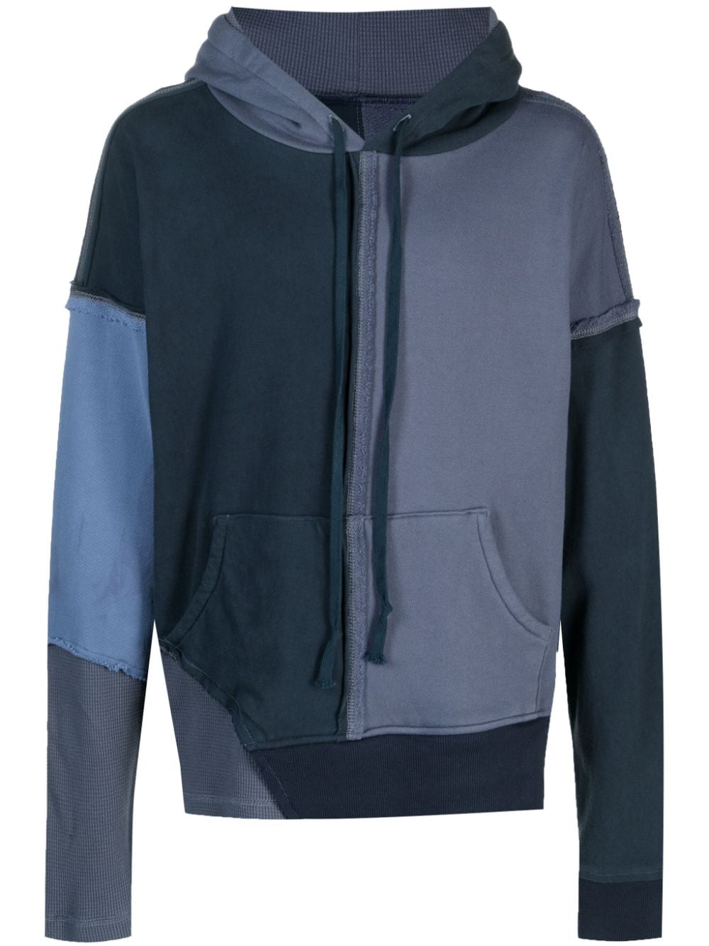 Greg Lauren Hoodie mit Einsätzen - Blau von Greg Lauren