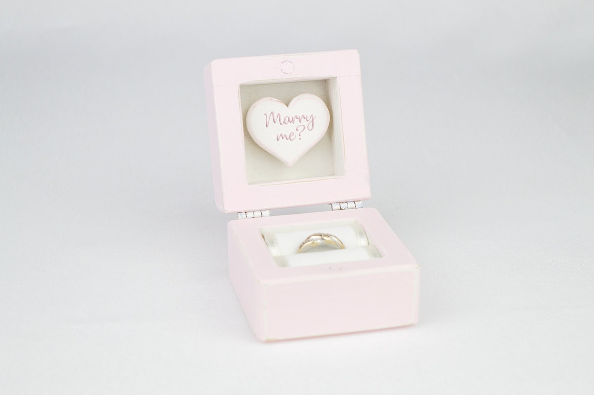 Rosa Verlobungsring Kästchen, Individuelle Vorschlagsring Schatulle, Heirate Mich Ringschachtel Rosa Verlobungsring Kästchen, Individuelle Vorschlagsring Schatulle, Heirate Mich Ringschachtel von GregolinoWedding