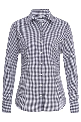 Greiff Corporate Bluse Basic Damen Oeko TEX® Blau kariert 48 von GREIFF