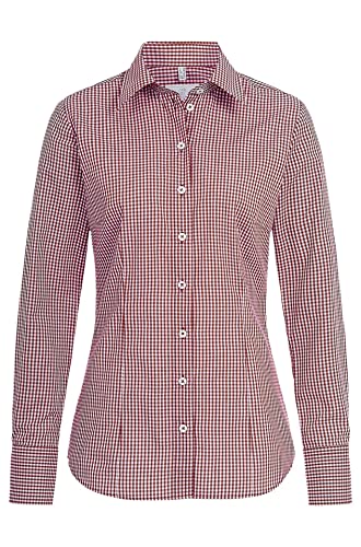 Greiff Corporate Bluse Basic Damen Oeko TEX® Rot kariert 42 von GREIFF