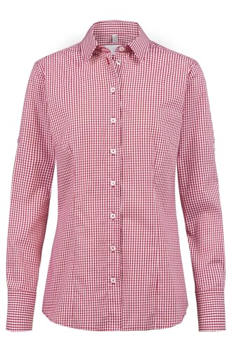 Greiff Basic Damen Bluse Langarm Kent Regular Vichy karo Rot 54 von Greiff