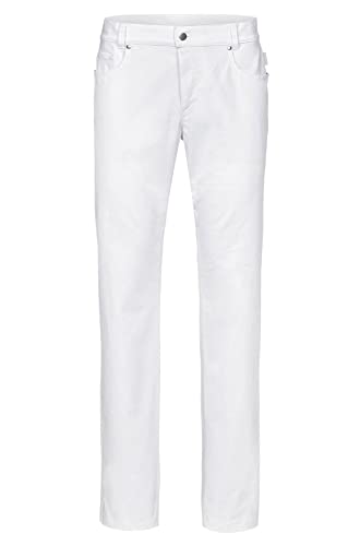 Greiff Care Herren-Hose 5-Pocket-Style Arztpraxis & Pflege Regular Fit Polyester/Baumwollmix Stretch Oeko-TEX® Weiß 110 von Greiff